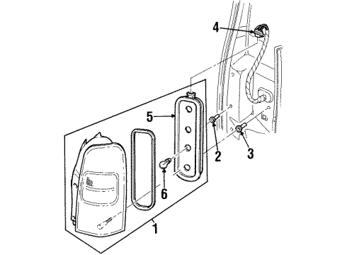2002 Oldsmobile Silhouette Tail Lamps Tail Lamp Bulb Diagram for 9442443
