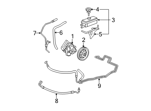 2011 Chevrolet Malibu P/S Pump & Hoses, Steering Gear & Linkage Hose Asm-P/S Fluid Reservoir Inlet Diagram for 15942160