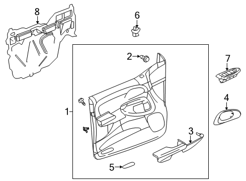 2002 Chevrolet Trailblazer EXT Front Door Armrest Asm-Front Side Door *Pewter Diagram for 15055821