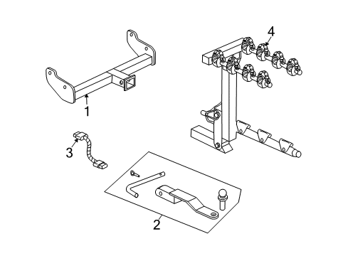 2005 Saturn Vue Trailer Hitch Components 3, 500-lb Capacity Trailer Hitch Ball Mount Diagram for 19245489