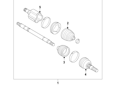 2019 Cadillac XT5 Front Axle Shafts & Joints, Drive Axles Outer CV Joint Diagram for 84240328