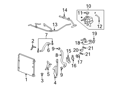 2007 Cadillac STS Radiator & Components Housing Asm-Engine Coolant Thermostat Diagram for 12590759