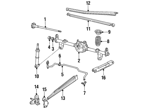 1988 Chevrolet Camaro Rear Suspension Components, Stabilizer Bar Shaft-Rear Stabilizer Diagram for 10021220
