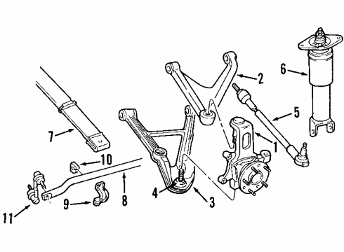 1997 Chevrolet Corvette Fuel Supply Rear Upper Suspension Control Arm Assembly Diagram for 10233620