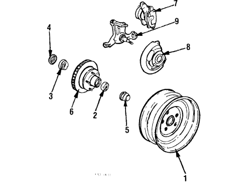 1988 Pontiac Safari Wheels Wheel Trim Cover Assembly Diagram for 10201261