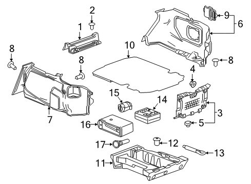 2021 Chevrolet Camaro Interior Trim - Rear Body Tool Bag Diagram for 23102325