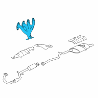 OEM Chevrolet Cavalier Engine Exhaust Manifold Assembly Diagram - 24577258
