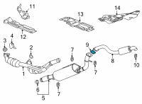 OEM Chevrolet Tahoe Rear Muffler Gasket Diagram - 84407372