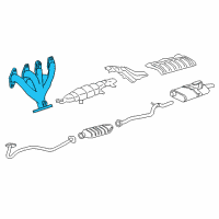 OEM Chevrolet Cavalier Exhaust Manifold Assembly Diagram - 10171016