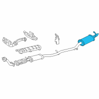 OEM Buick Park Avenue Exhaust Muffler Assembly (W/ Tail Pipe) Diagram - 25738945
