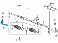 OEM Chevrolet Trailblazer Outer Tie Rod Diagram - 42745902