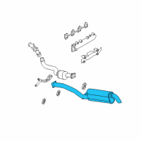 OEM Chevrolet Silverado 3500 Exhaust Muffler Assembly (W/ Exhaust Pipe & Tail Pipe) Diagram - 15229355