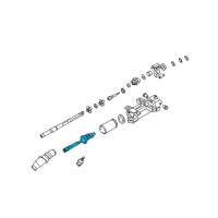 OEM Cadillac STS Upper Intermediate Steering Shaft Assembly Diagram - 15948486
