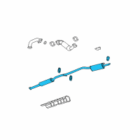 OEM Buick Lucerne Exhaust Muffler Assembly (W/ Exhaust Pipe & Tail Pipe) Diagram - 15921946