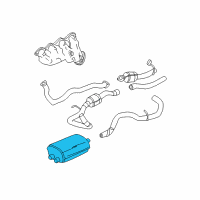 OEM Chevrolet Suburban 2500 Exhaust Muffler Assembly (W/ Exhaust & T/Pipe & 3Way Catalytic Converter Diagram - 88983206