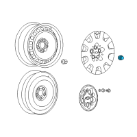 OEM Buick LaCrosse Wheel Nut Cap Diagram - 9598101