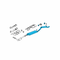 OEM Pontiac Aztek Exhaust Muffler Assembly (W/ Exhaust Pipe & Tail Pipe) Diagram - 15252914