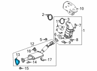 OEM Chevrolet Trailblazer Front Muffler Gasket Diagram - 42598654