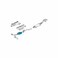 OEM GMC C3500 Catalytic Converter Assembly (W/ Exhaust Manifold Pipe T Diagram - 15733230