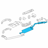 OEM Chevrolet Uplander Exhaust Muffler Assembly (W/ Exhaust Pipe & Tail Pipe) Diagram - 15839174