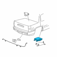 OEM Cadillac Escalade ESV Rear Object Alarm Module Assembly Diagram - 25973805