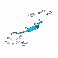 OEM Hummer H3 Exhaust Muffler Assembly (W/ Exhaust Pipe) Diagram - 94738538