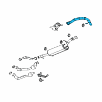OEM Hummer Exhaust Muffler Assembly (W/ Exhaust Pipe) Diagram - 94700609