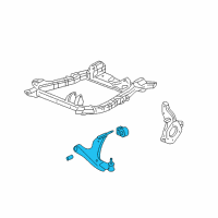 OEM Pontiac Torrent Front Lower Control Arm Assembly Diagram - 25878028
