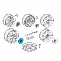 OEM Buick Enclave Hub Wheel Cap *Chrome Diagram - 9596043