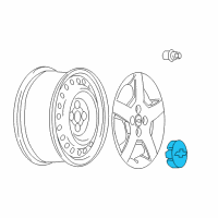 OEM Chevrolet Cobalt Wheel Nut Cap Diagram - 22863942