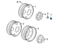 OEM GMC Sierra 2500 HD Wheel Nut Cap Diagram - 9597784