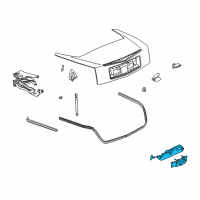 OEM Cadillac Rear Compartment Lid Latch Assembly Diagram - 15847487