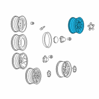 OEM GMC Sonoma Wheel Rim-16X8 Aluminum (Painted) *Medium Argent Diagram - 9593758