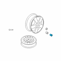 OEM Saturn LW1 Wheel Nut Cap Diagram - 9594434