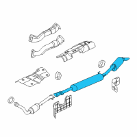 OEM Chevrolet Uplander Exhaust Muffler Assembly (W/ Exhaust Pipe & Tail Pipe) Diagram - 15126382