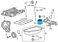 OEM Chevrolet Traverse Oil Filter Diagram - 12696048