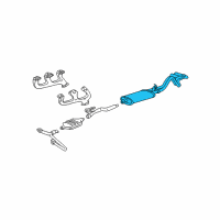 OEM Chevrolet K2500 Exhaust Muffler Assembly (W/ Exhaust Pipe & Single Tailpipe) Diagram - 15739171
