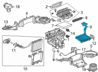 OEM Cadillac Heater Core Diagram - 84609273