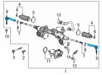 OEM GMC Yukon XL Outer Tie Rod Diagram - 84179762