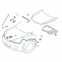 OEM Pontiac Vibe Cable, Hood Primary Latch Release Diagram - 19184127
