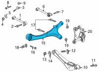 OEM Cadillac Trailing Arm Diagram - 84591015