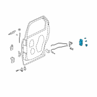 OEM Cadillac DTS Rear Side Door Latch Assembly Diagram - 16639125