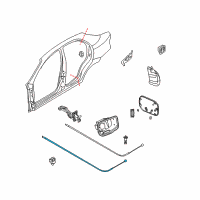 OEM Chevrolet Aveo Cable, Fuel Tank Filler Door Latch Release Diagram - 96541115