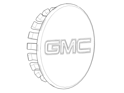 GM 19351700 Center Cap in Brushed Aluminum with Red GMC Logo