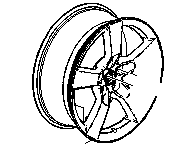 GM 19301174 20x9-Inch Aluminum 5-Spoke Rear Wheel
