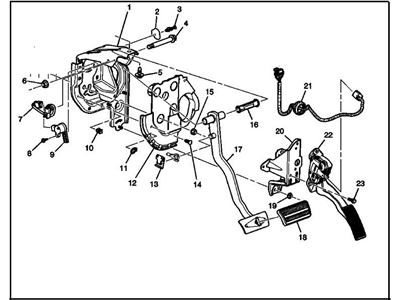 GM 15906976 Pedal Asm-Brake & Accelerator (W/ Bracket)