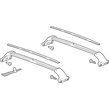 GM 84121220 Roof Rack Cross Rails Package in Bright Anodized Aluminum
