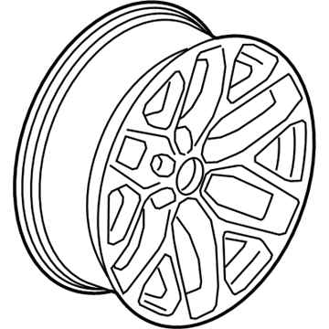 GM 19301156 22X9-Inch Aluminum 6-Split-Spoke Wheel Rim In Chrome