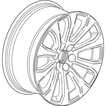 GM 84253948 22X9-Inch Aluminum 5-Split-Spoke Wheel Rim In High Gloss Black