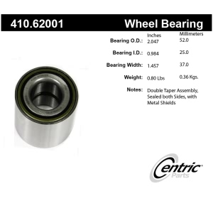 Centric Premium™ Wheel Bearing for Pontiac G3 - 410.62001